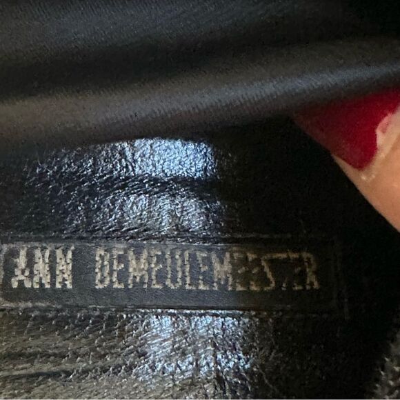 Ann Demeulemeester Suede Leather Square Toe Block Heel Knee High Boots Black 35 - Picture 15 of 15